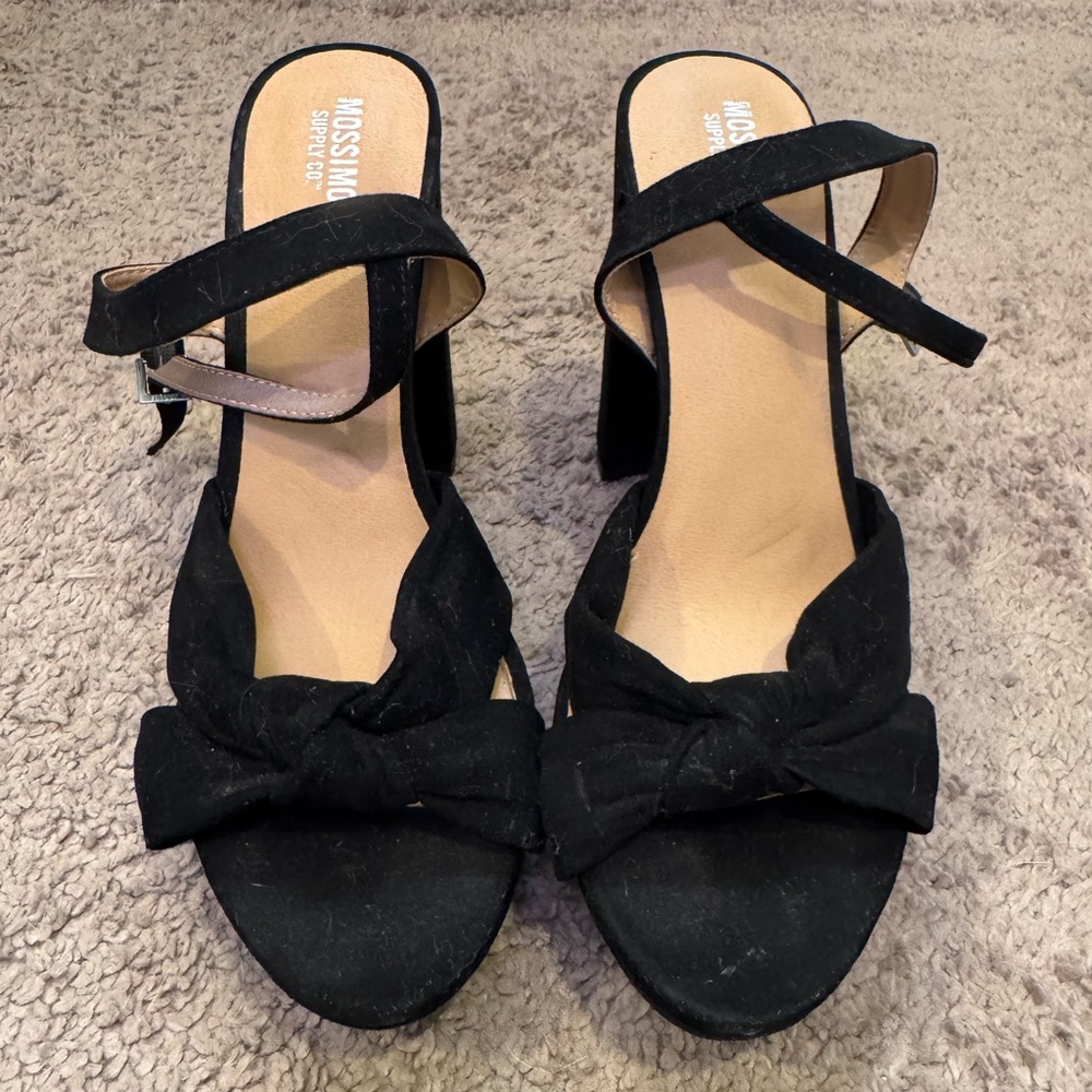 Black Suede Sandal Heels